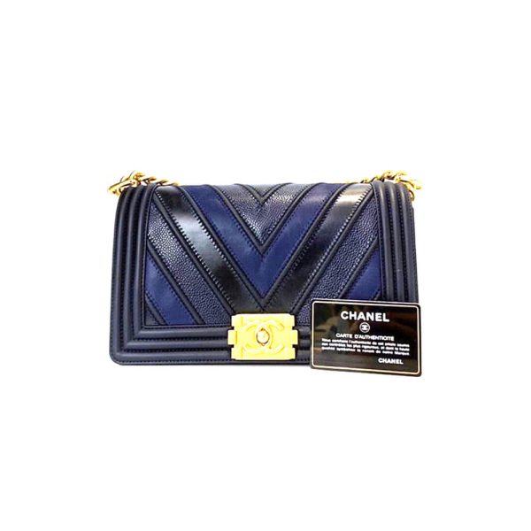 chevron boy Ch*el handbag