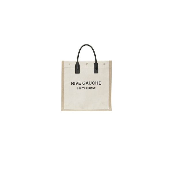 RIVE GAUCHE N/S SHOPPING BAG IN LINEN AND COTTON