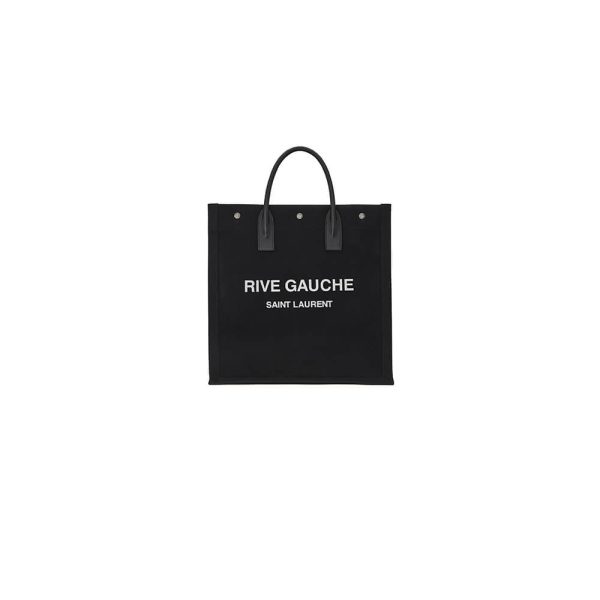 rive gauche Nor*h/south tote bag in printed canvas and leather