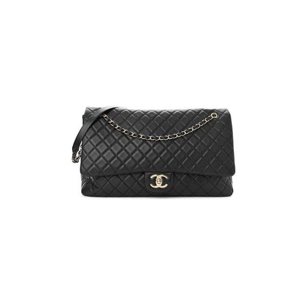 Ch*el travel flap bag black