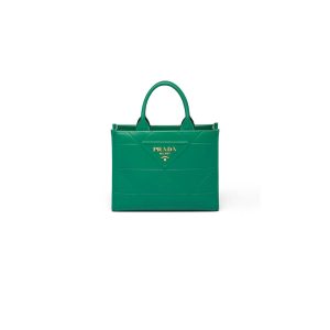 large Pra*a symbole jacquard fabric handbag