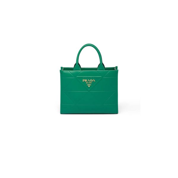 small leather Pra*a symbole bag with topstitching
